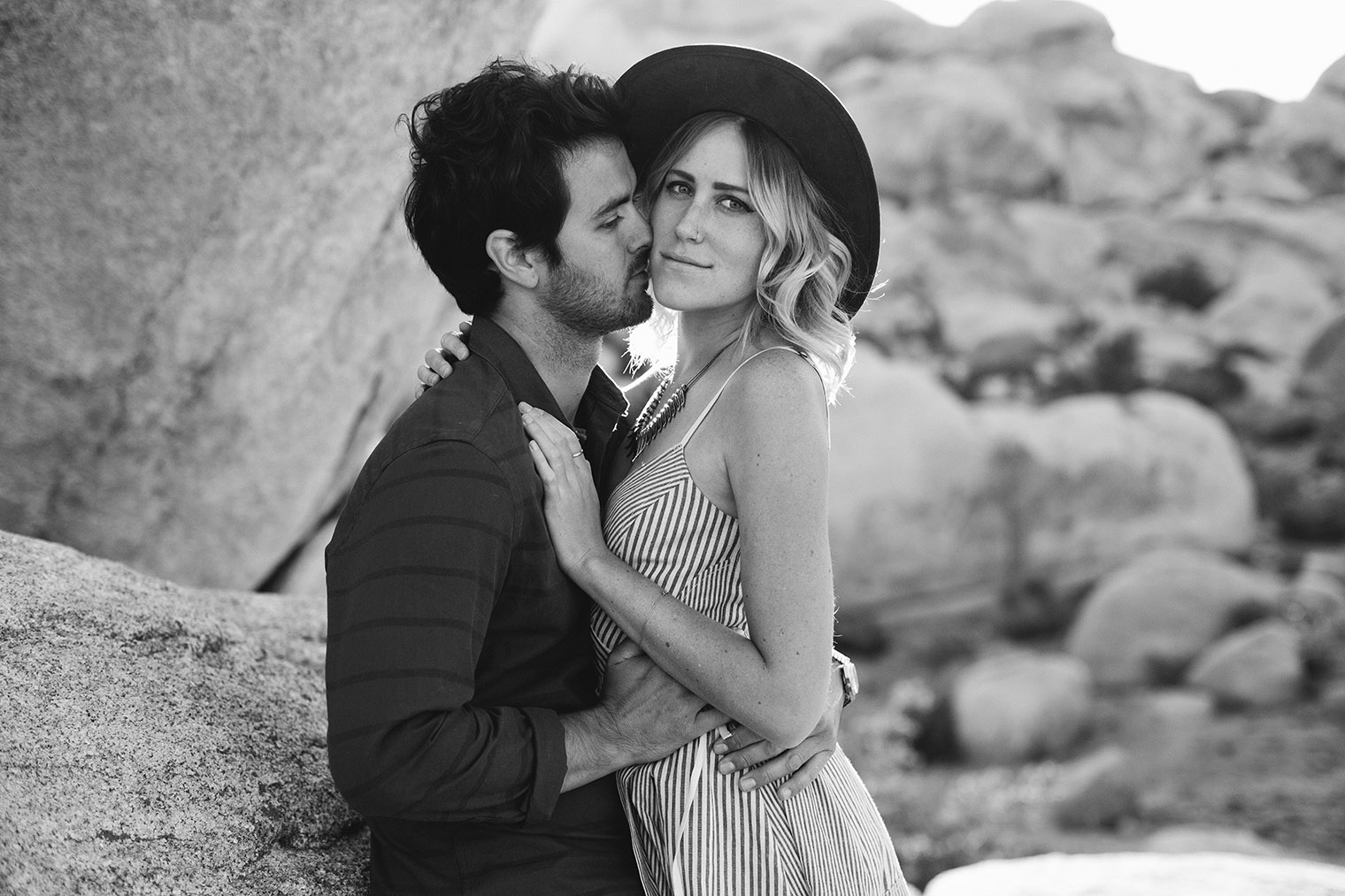 joshua tree engagement photos bw_271