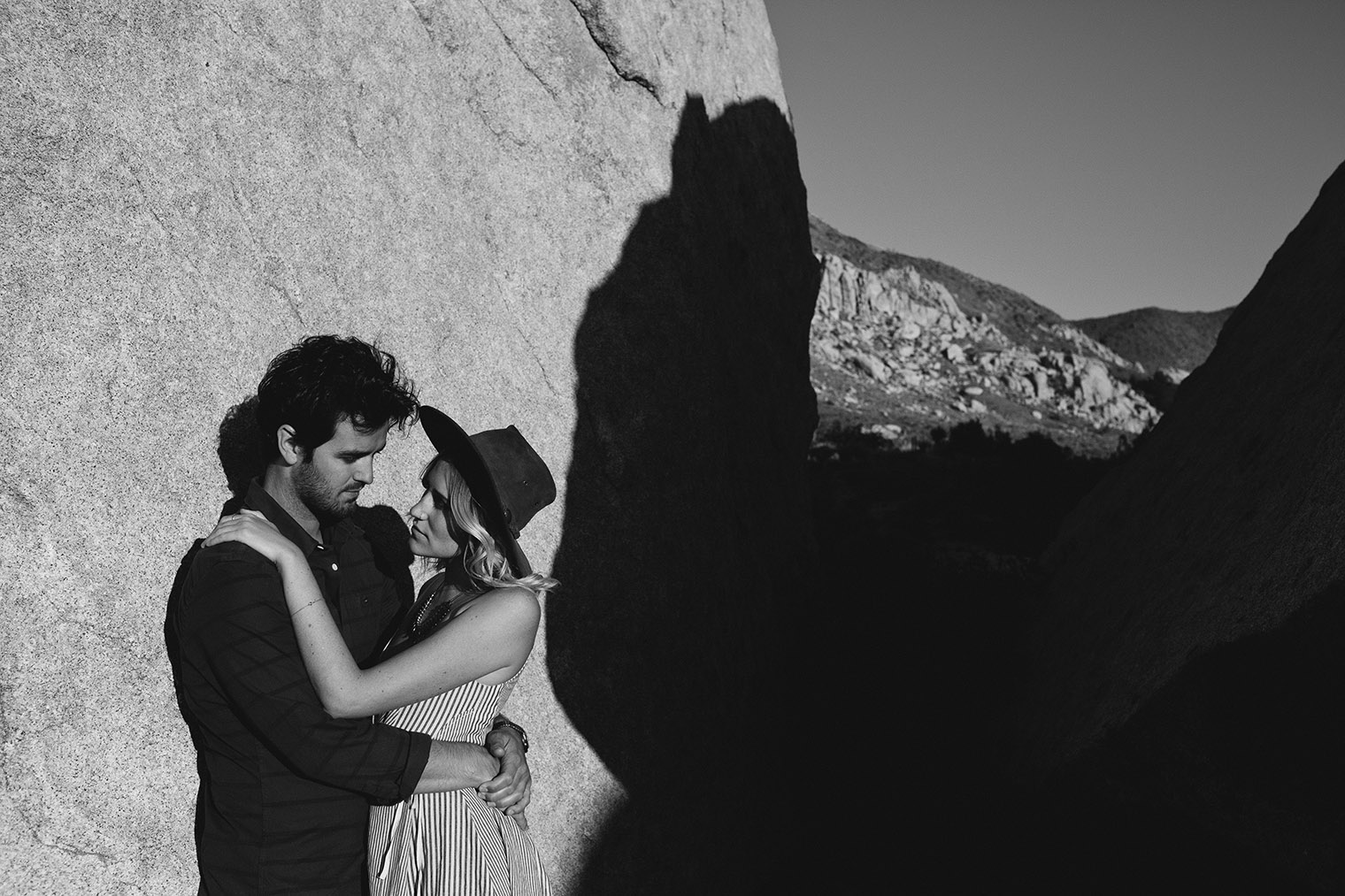 joshua tree engagement photos bw_285
