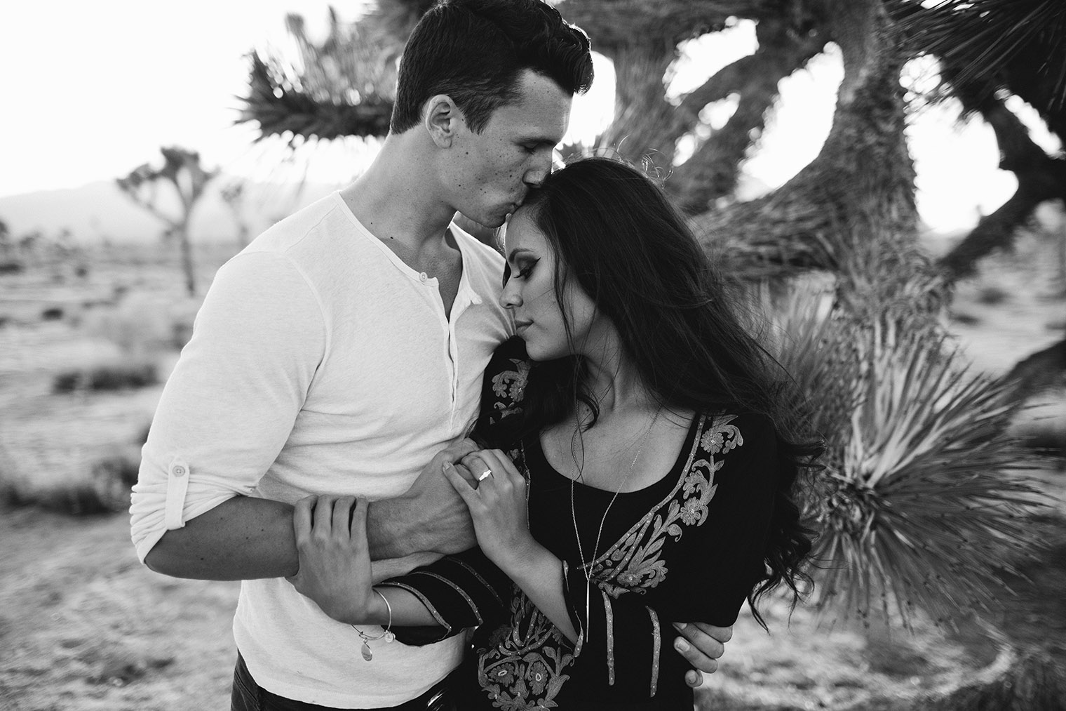 joshua tree engagement session bw_20