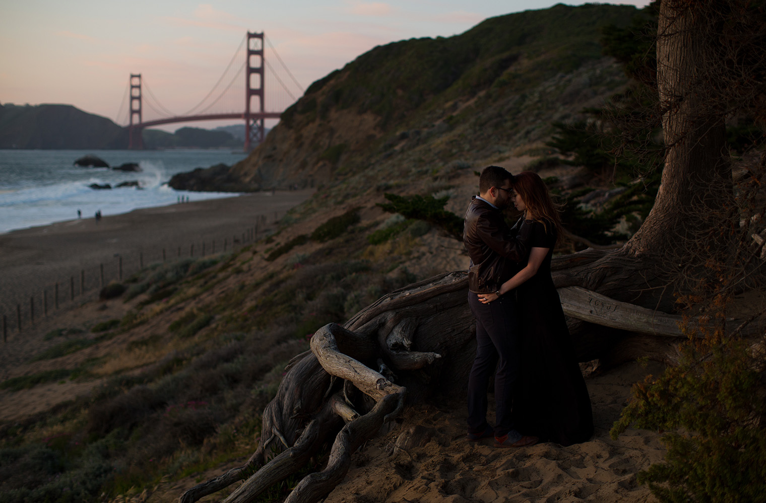 baker beach engagement photos