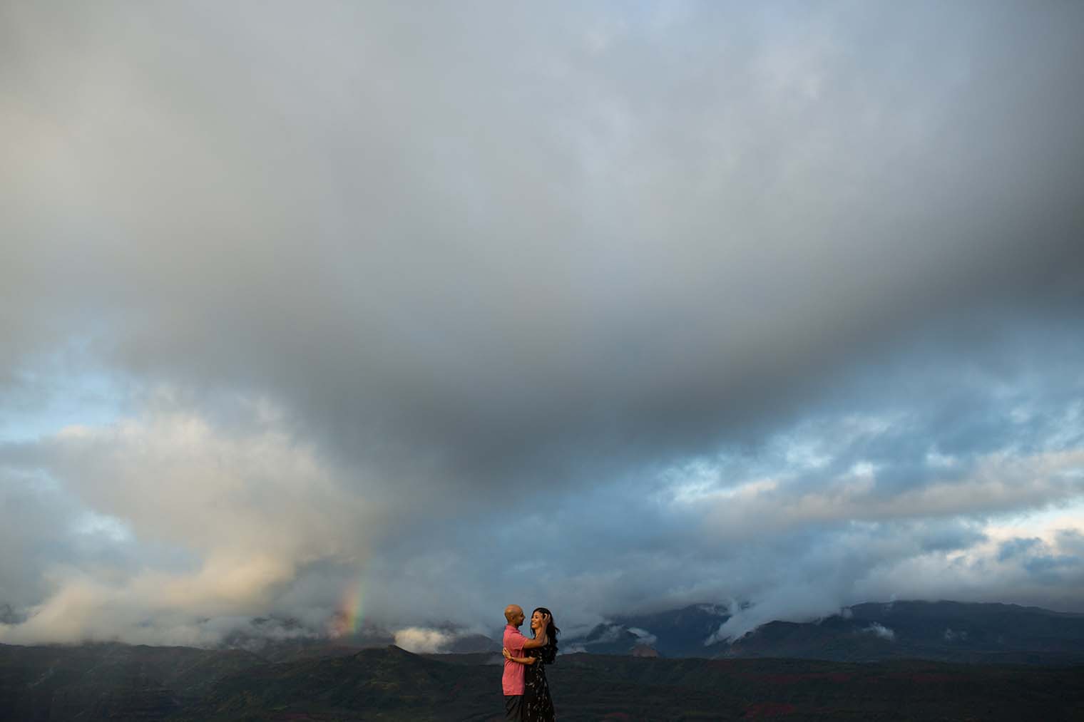 Sunset Engagement Photos at Waimea Canyon in Kauai Hawaii