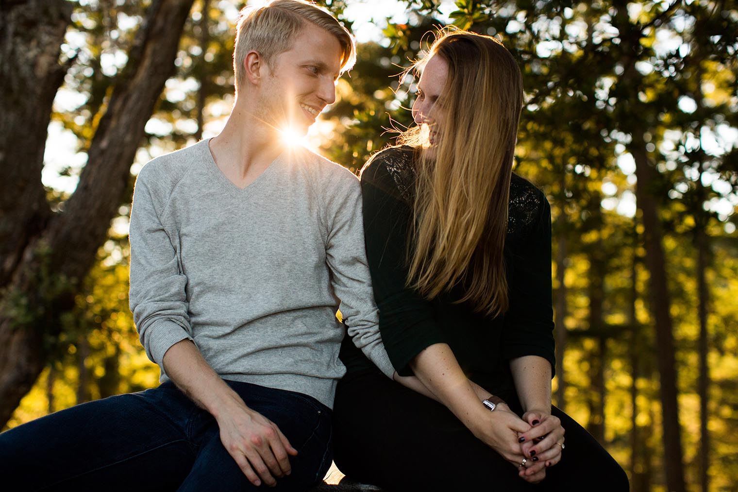 Sunset engagement photos at Mount Tamalpais State Park 