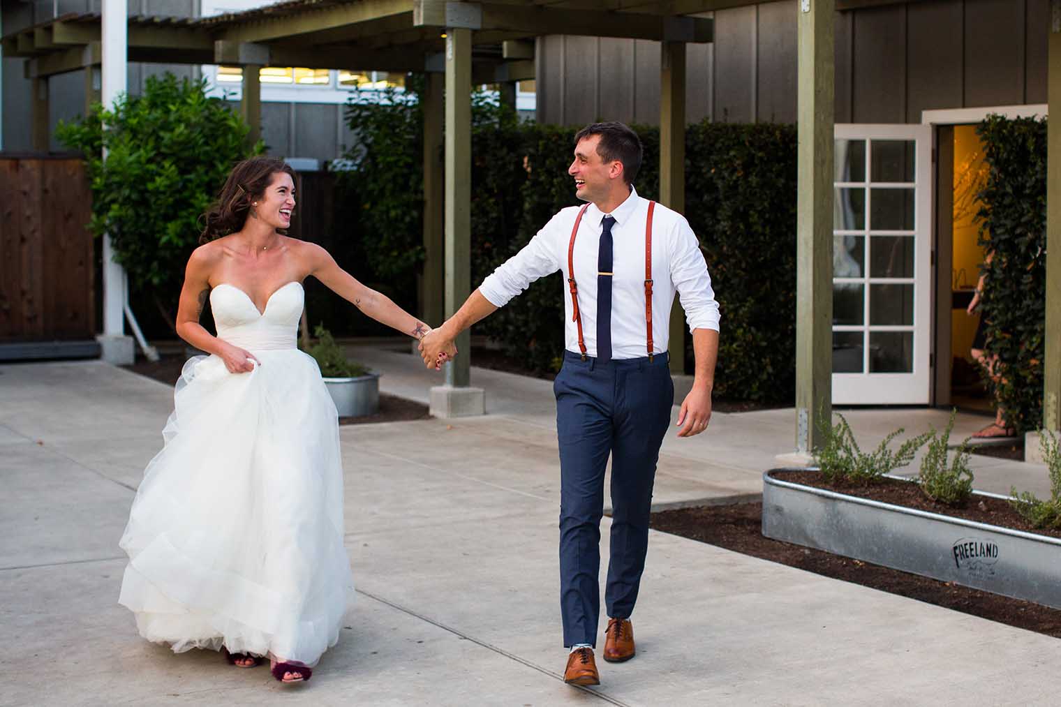 bride and groom wedding entrance