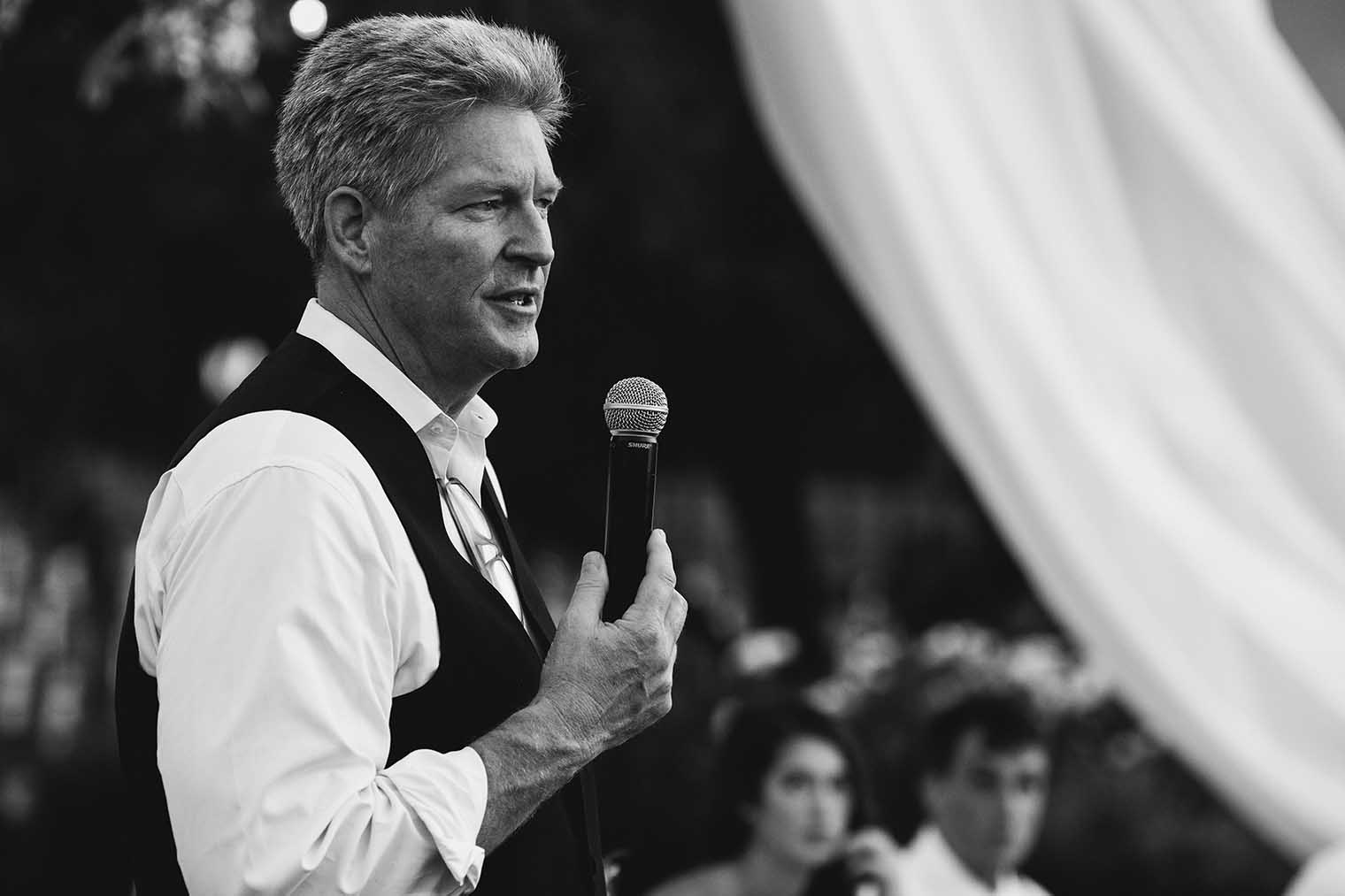 Father of the Bride Toasting at Farmstead at Long Meadow Ranch Wedding