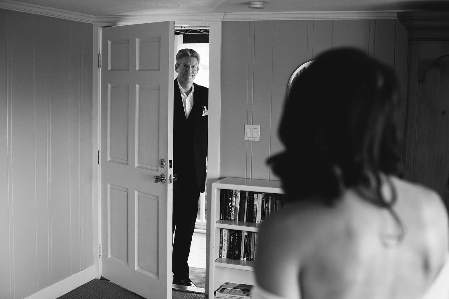 Bride and father first look