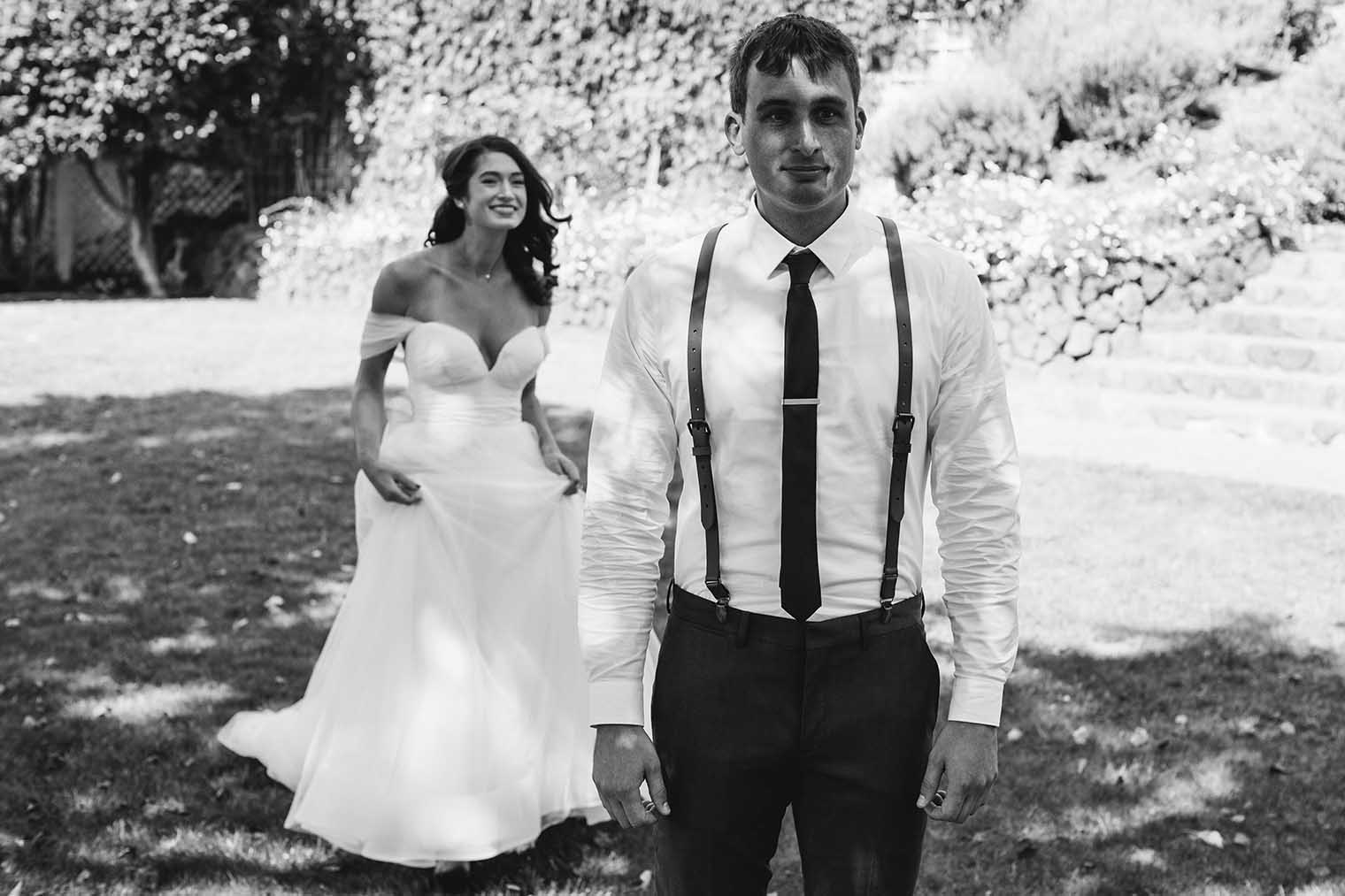 Bride and groom first look