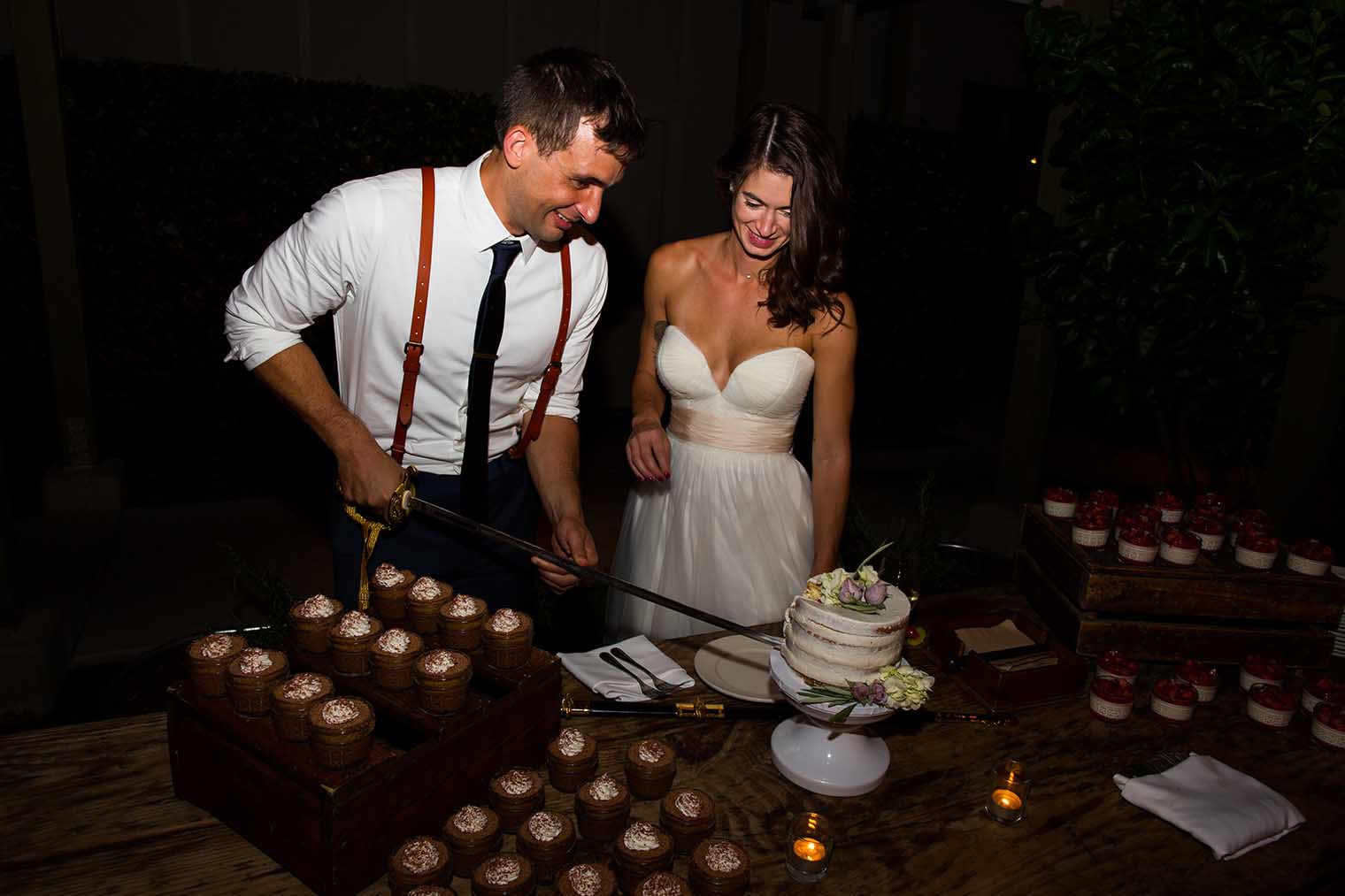 Farmstead at Long Meadow Ranch Wedding Cake Cutting