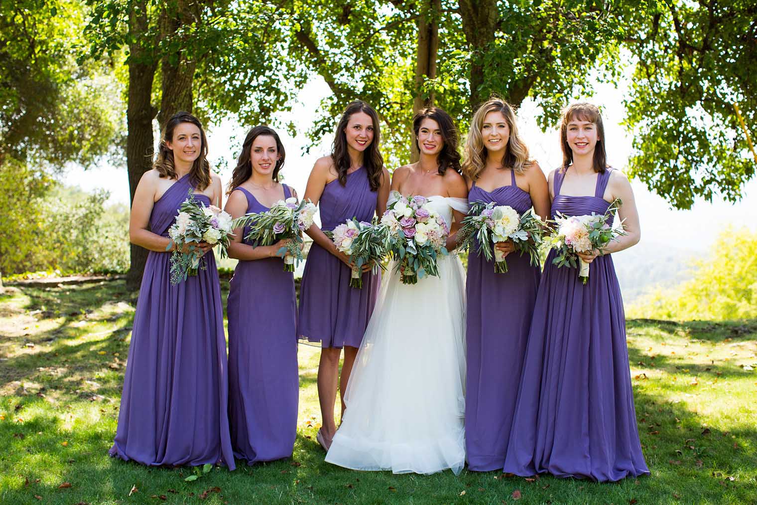 Bride and bridesmaid