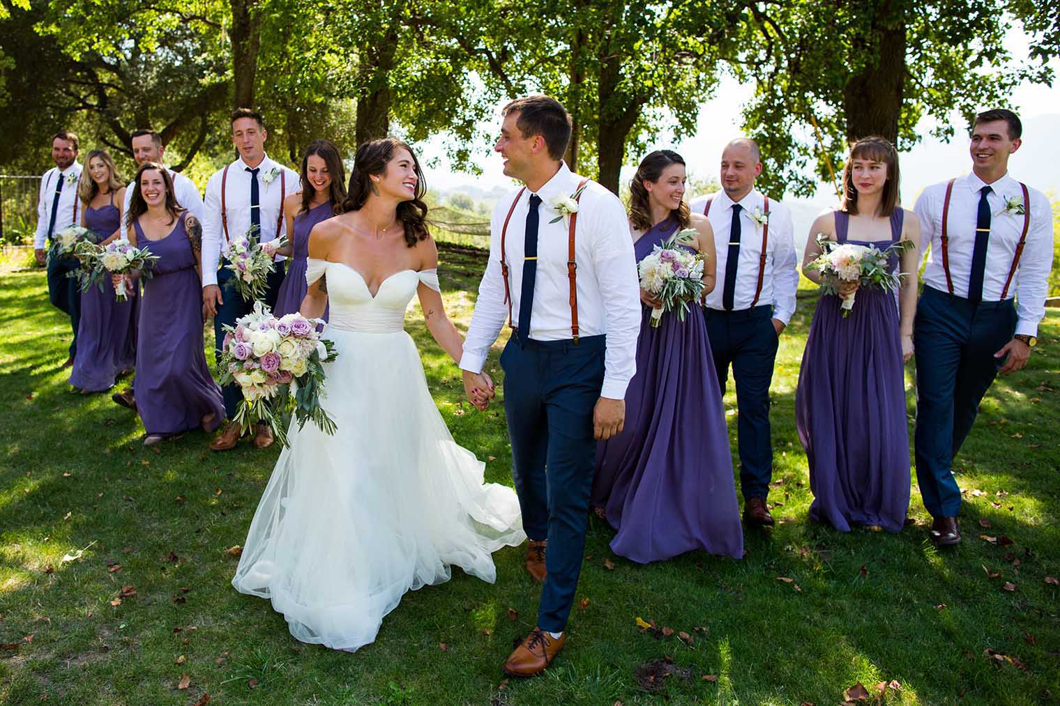 Bridal party in Napa, California