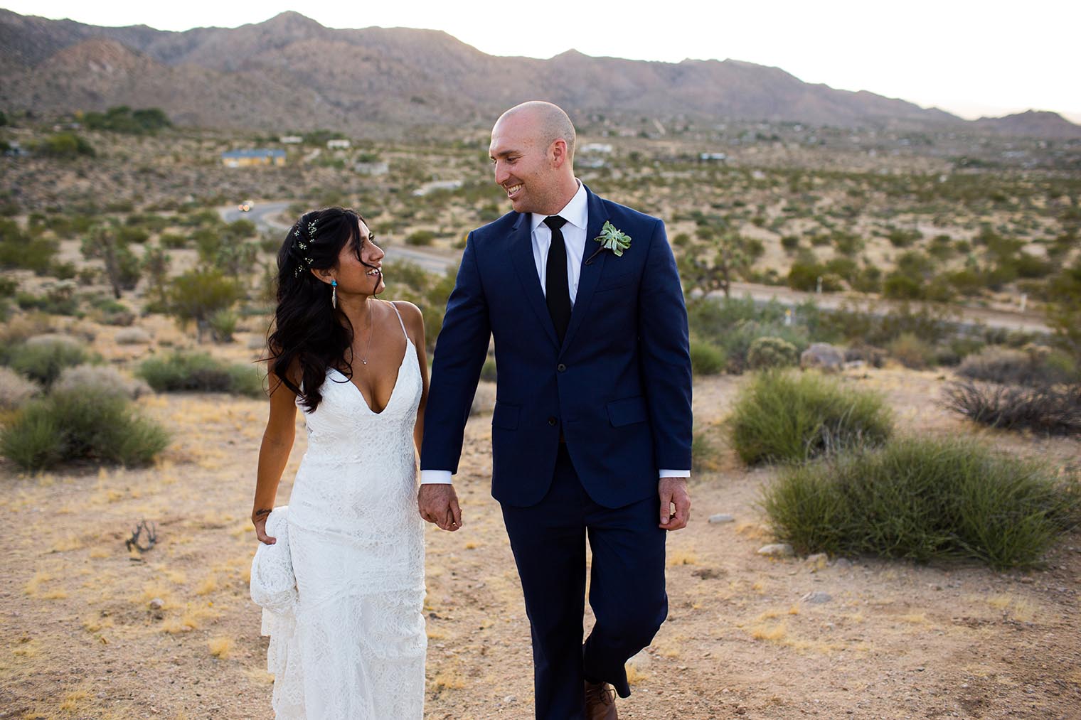 Sacred Sands Joshua Tree Wedding Sunet Couple Photos