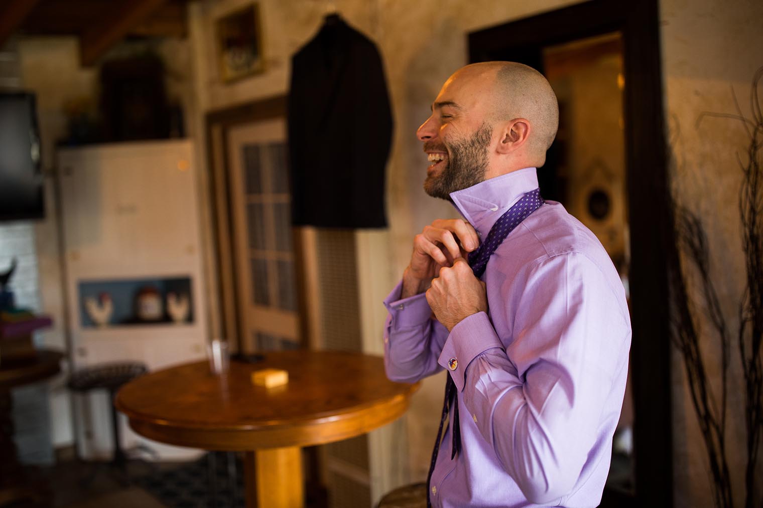 Groom Getting Ready Union Hill Inn 