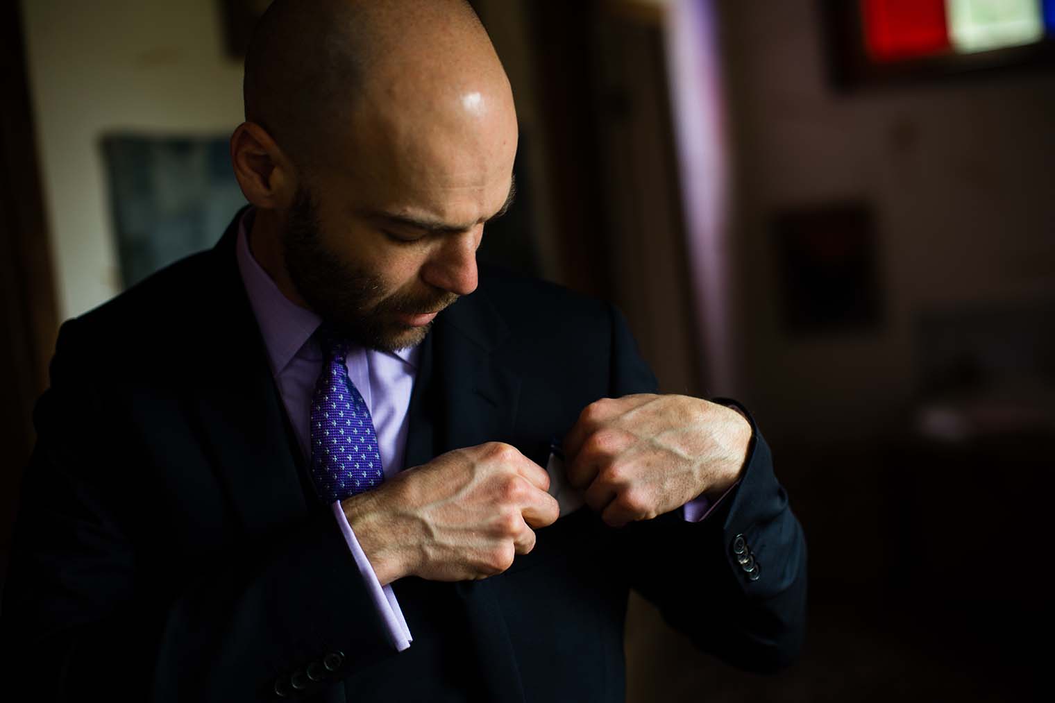 Groom Getting Ready Union Hill Inn 