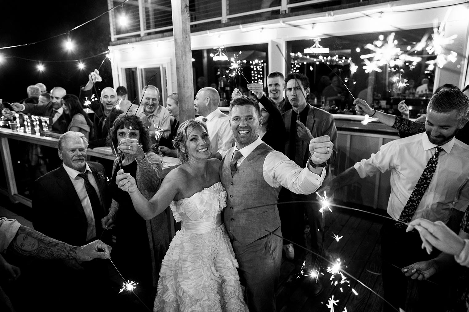 sparklers at heritage house resort wedding 