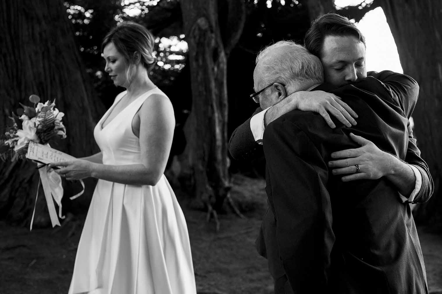 candid wedding moments at cypress grove