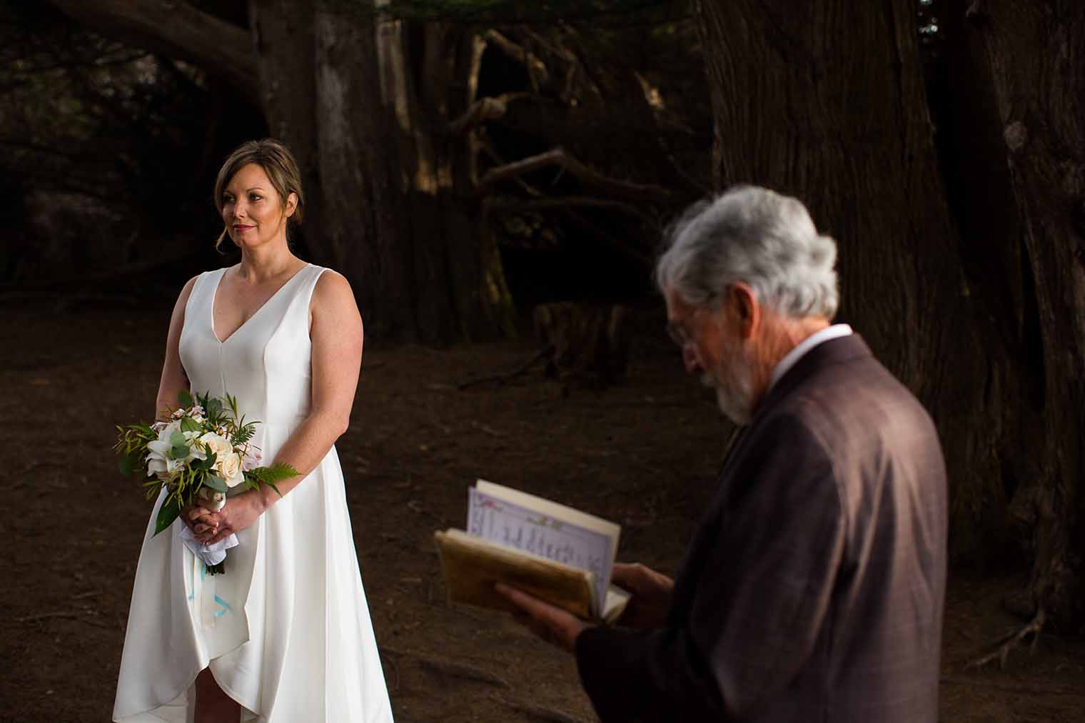 bride at cypress grove wedding ceremony