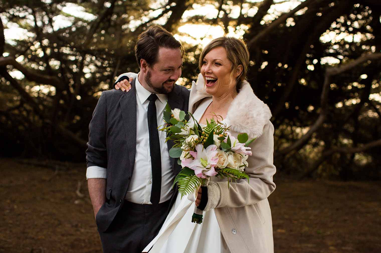 candid wedding photo at Cypress Grove