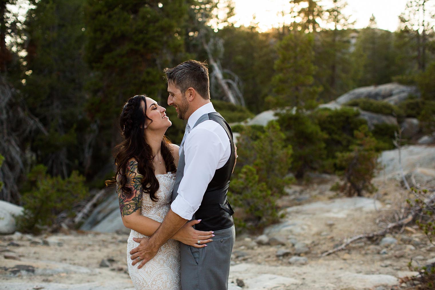 sunset couple photos at bear valley