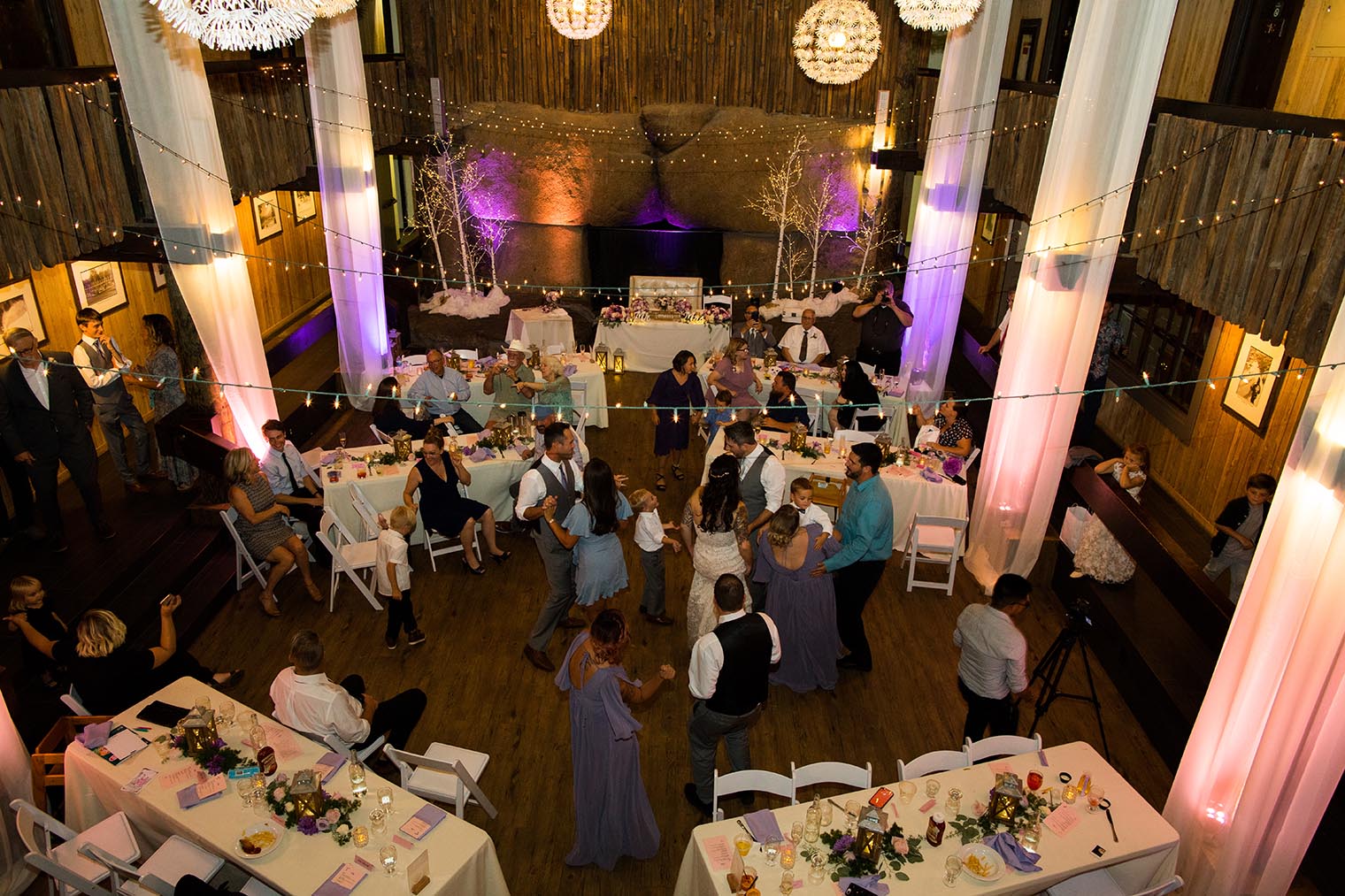 wedding reception from above